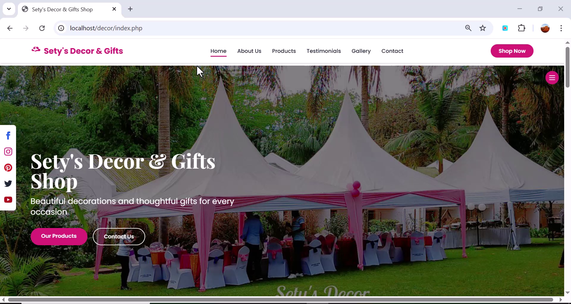 Advanced Decor and Gift Shop Website