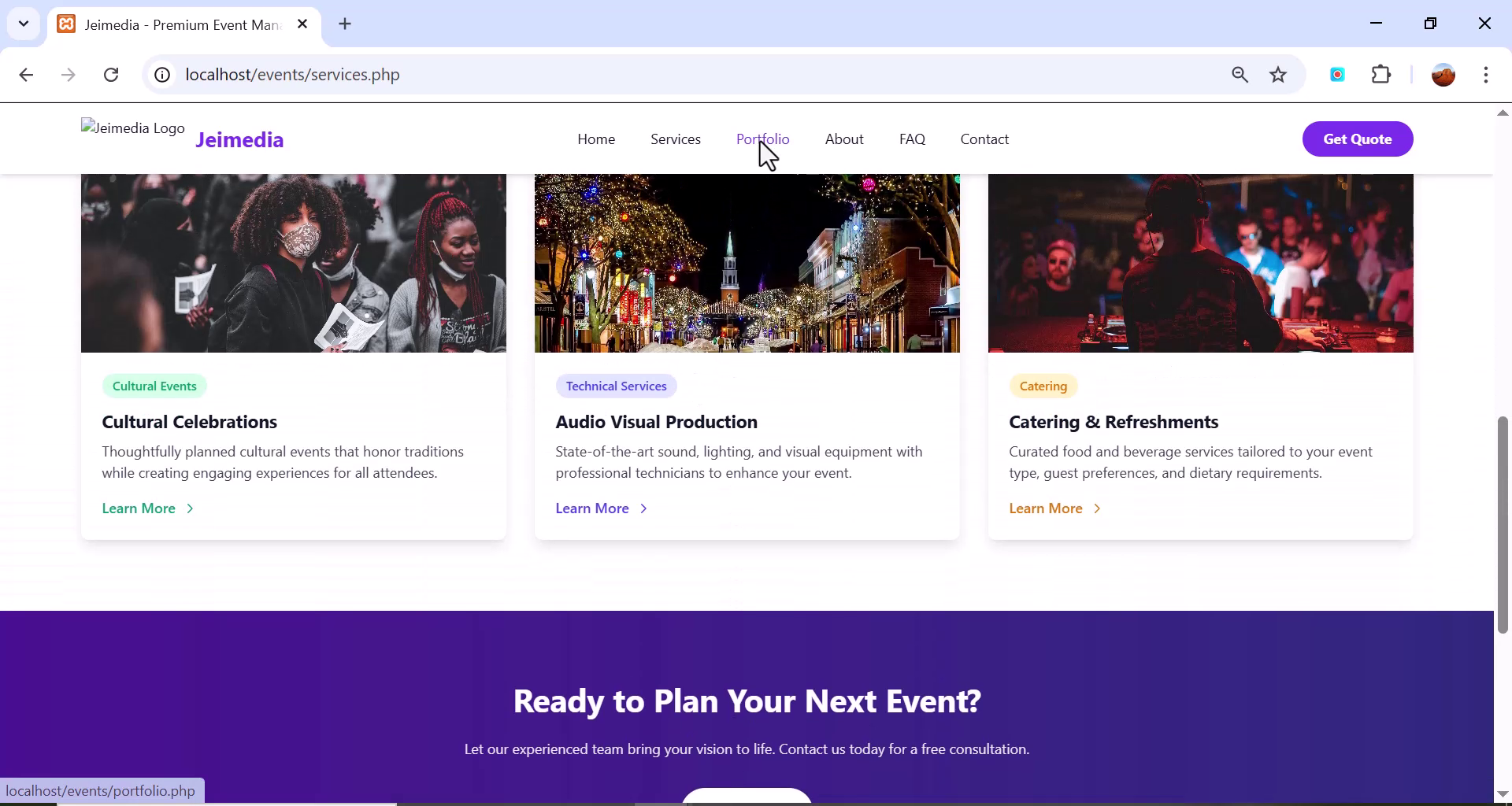 Event Management Website 