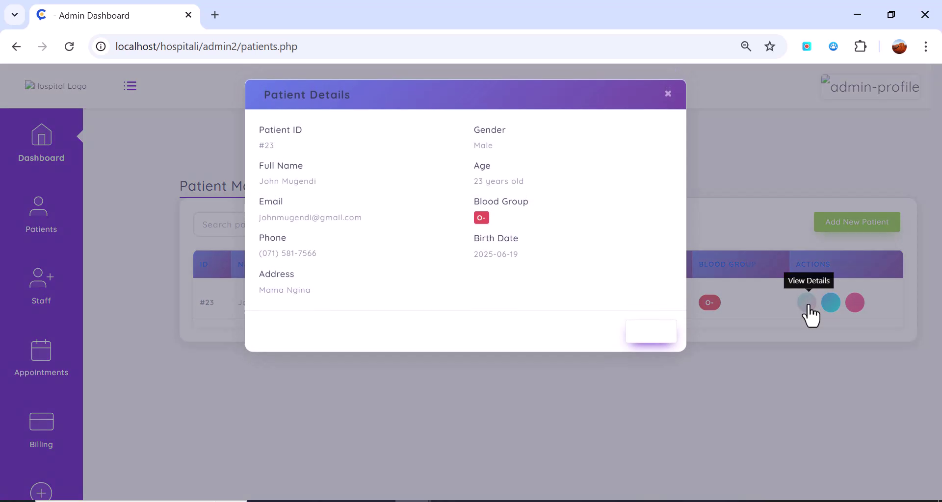Advance Hospital Management System